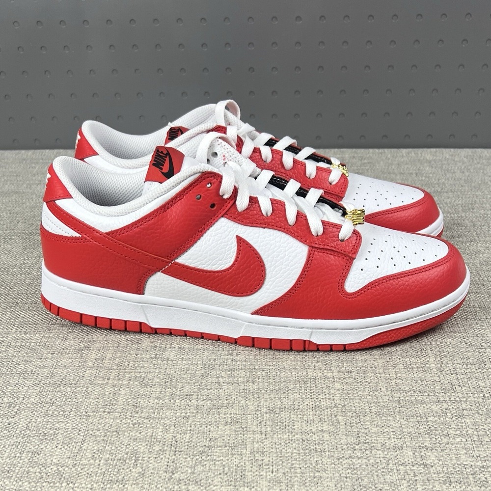 Mens Size 11.5 - Nike Dunk Low ID Red White New Sneakers FJ2253 -901 - Picture 2 of 11